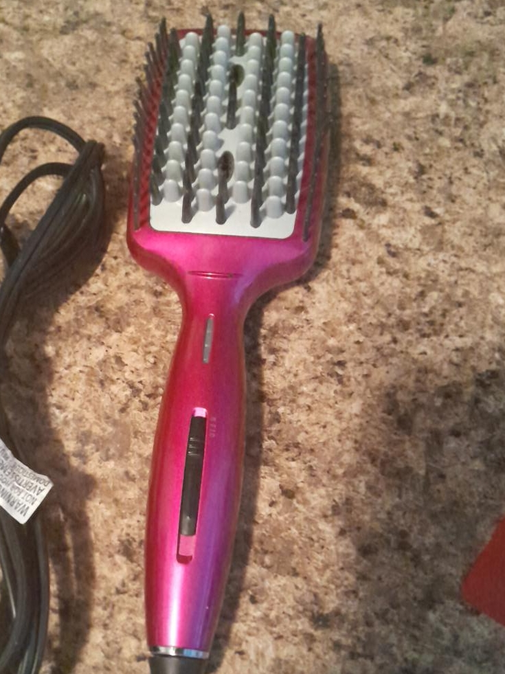 Heated Straightening Brush - Pink thumbnail