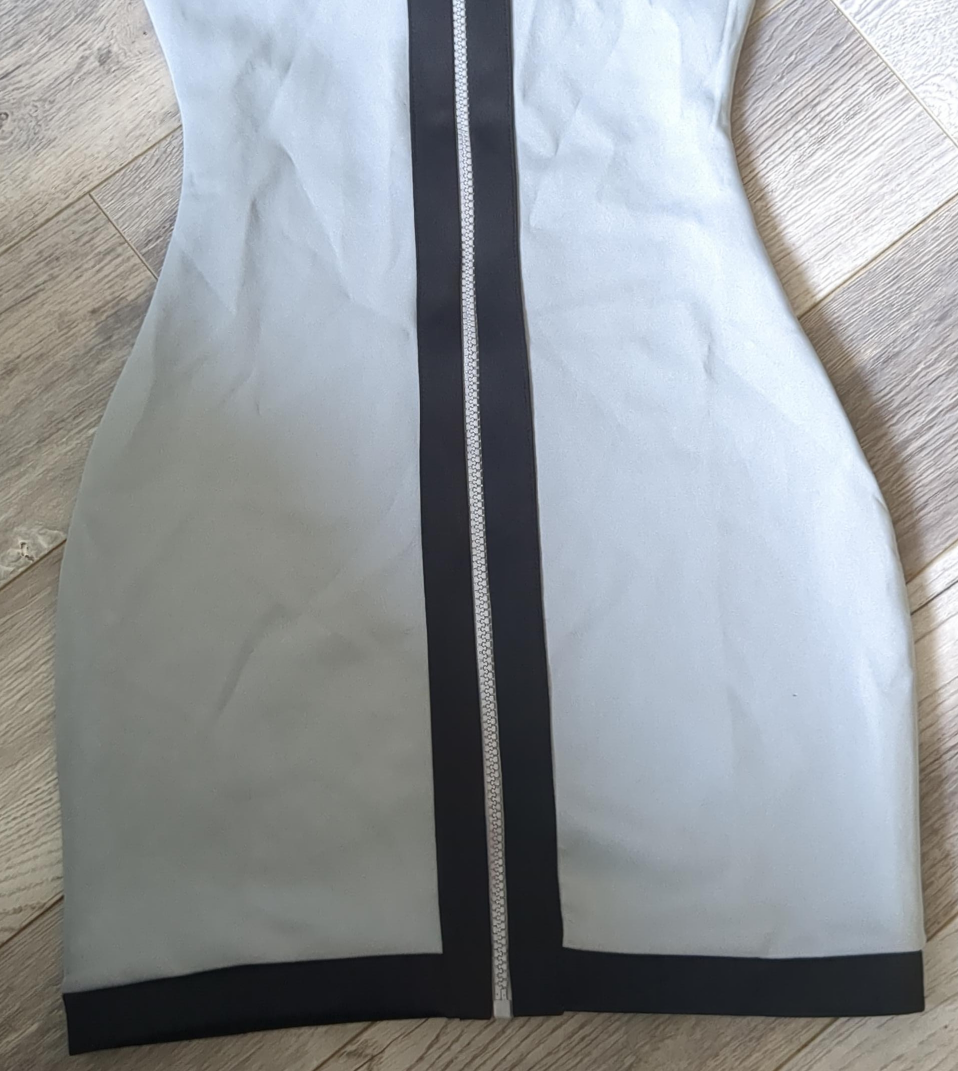 Grey Dress with Black Trim thumbnail