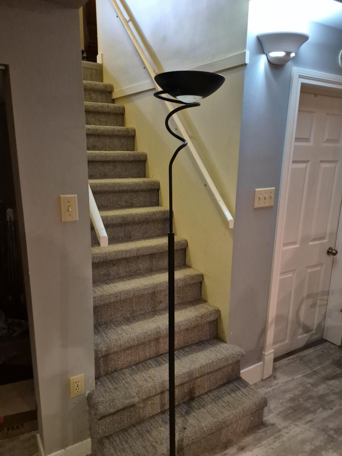 Black Floor Lamp with Spiral Design 🇨🇦