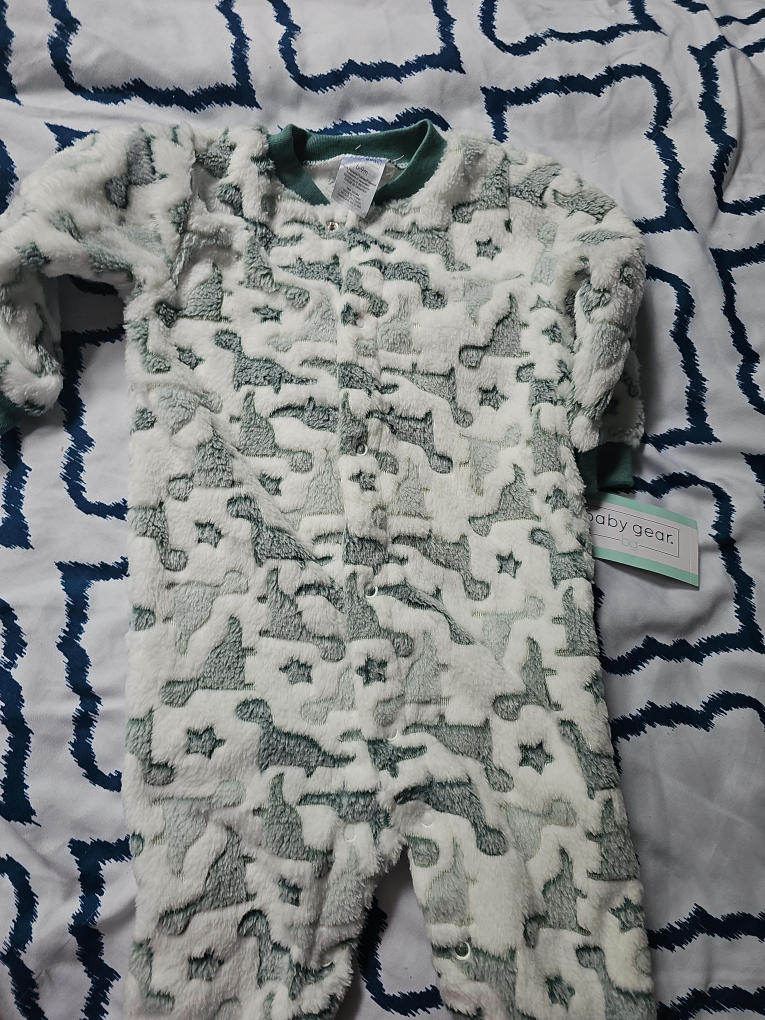 Baby Gear Dinosaur Print Footed Pajamas thumbnail