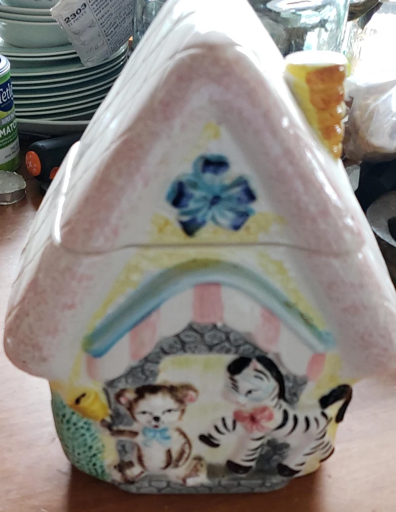 Vintage Ceramic Cookie Jar - House Design thumbnail