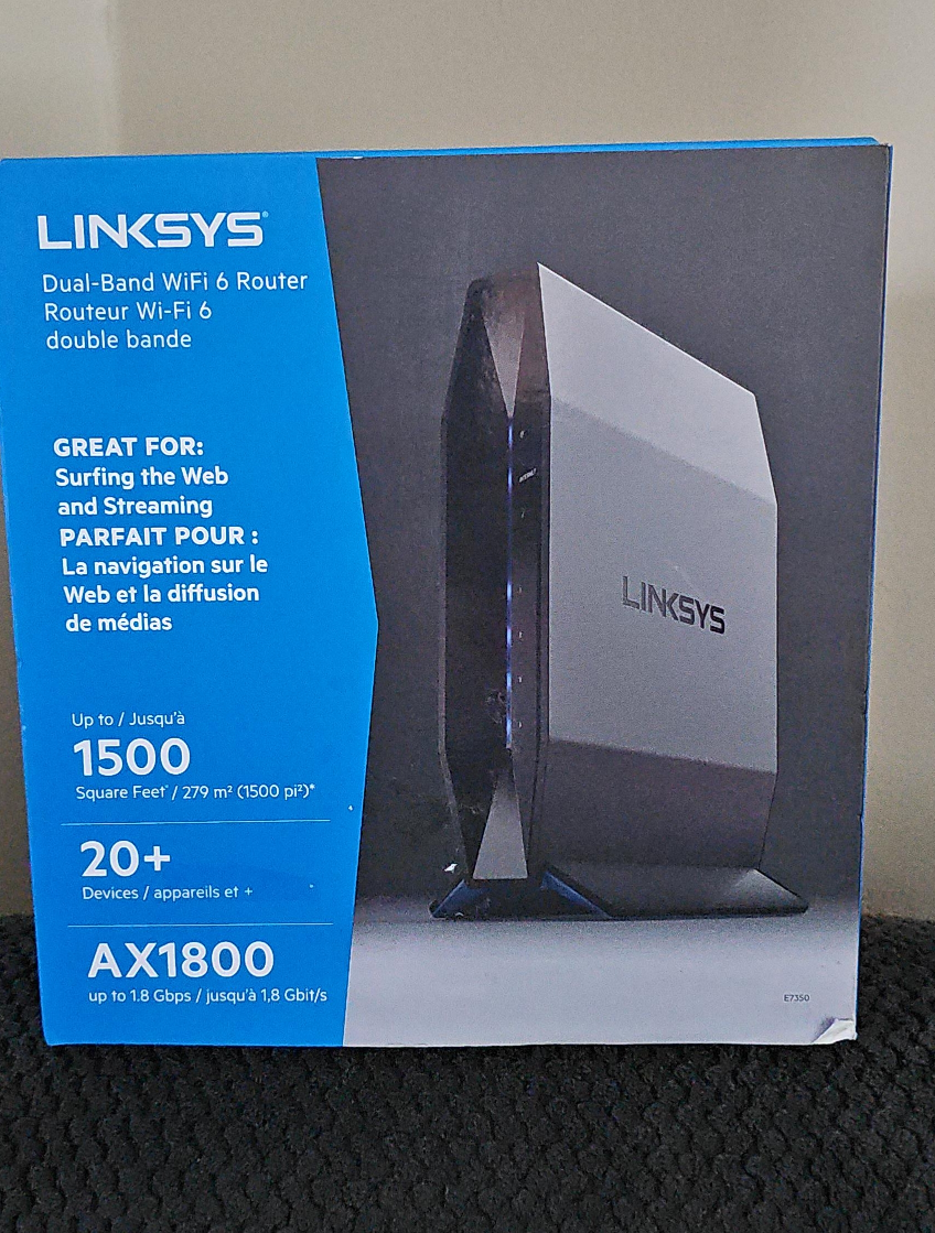 Linksys Dual-Band WiFi 6 Router AX1800 - New in Box! thumbnail