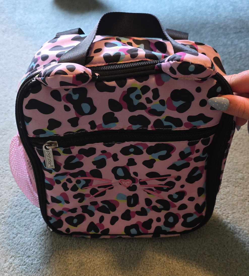 SoYoung Pink Leopard Cat Lunch Bag thumbnail