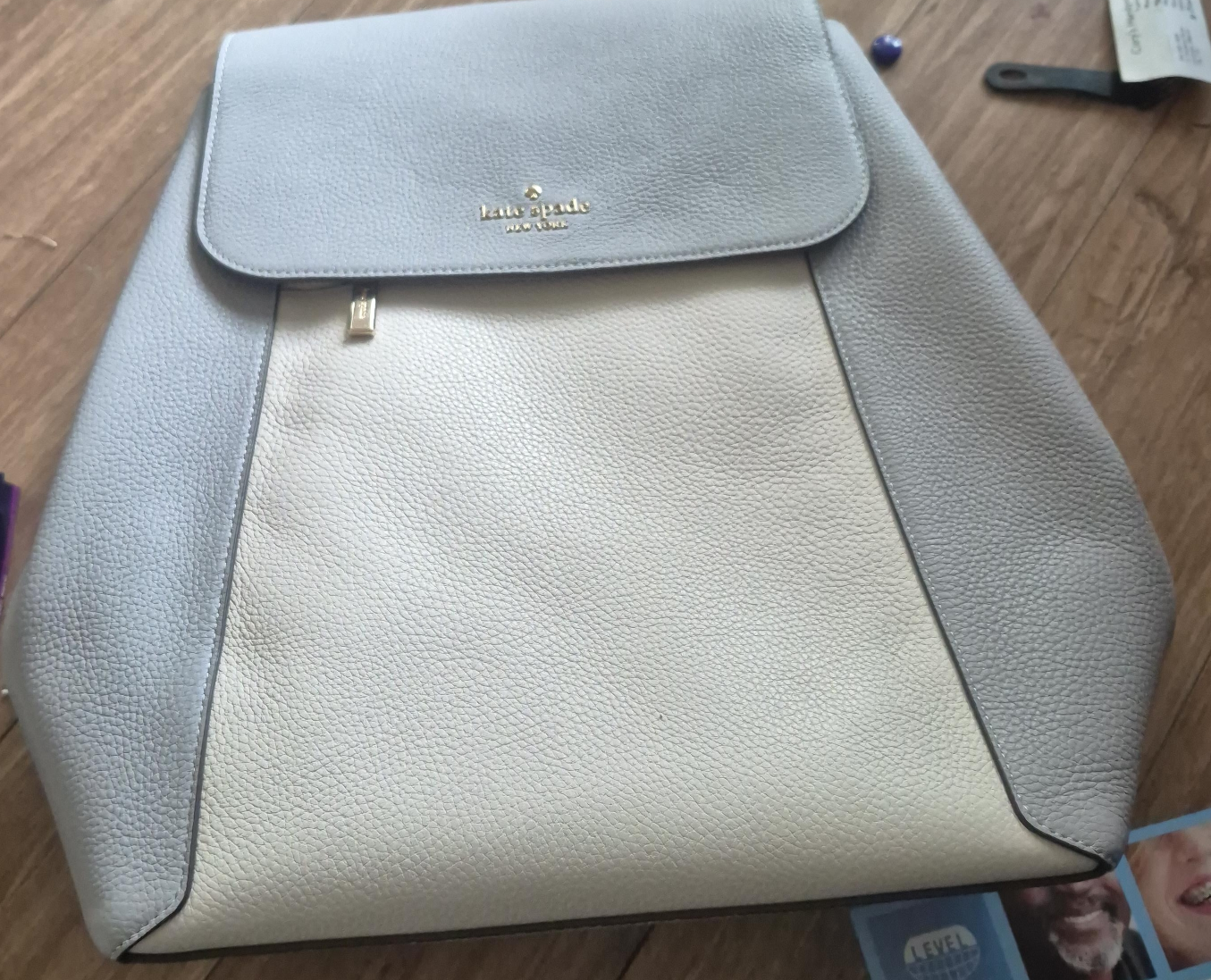 Kate Spade Grey & White Backpack thumbnail