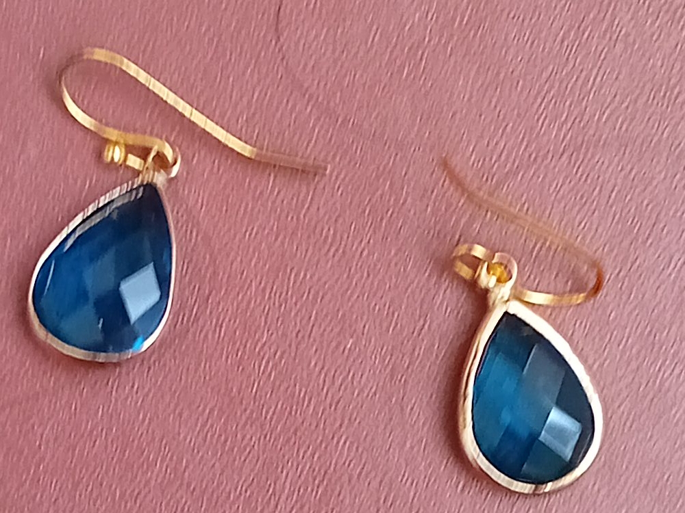 Blue Teardrop Dangle Earrings thumbnail