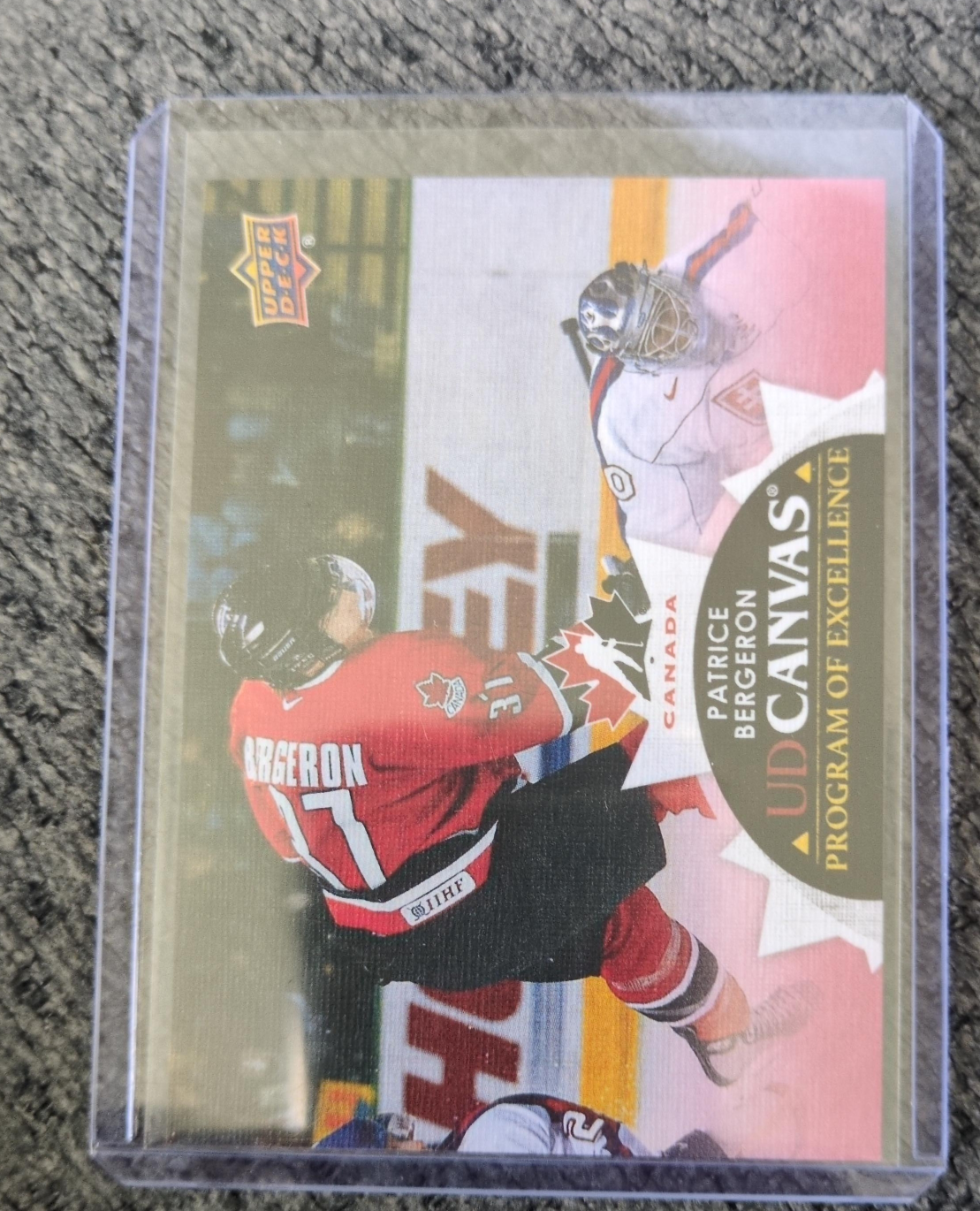 Patrice Bergeron Upper Deck Canvas Hockey Card
