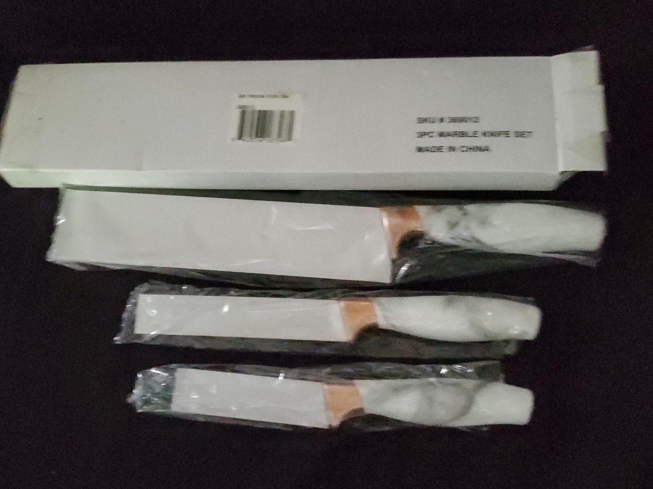 3pc Marble Knife Set - New in Box!