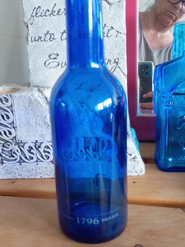 Vintage Bristol Blue Glass Bottle 1796 thumbnail