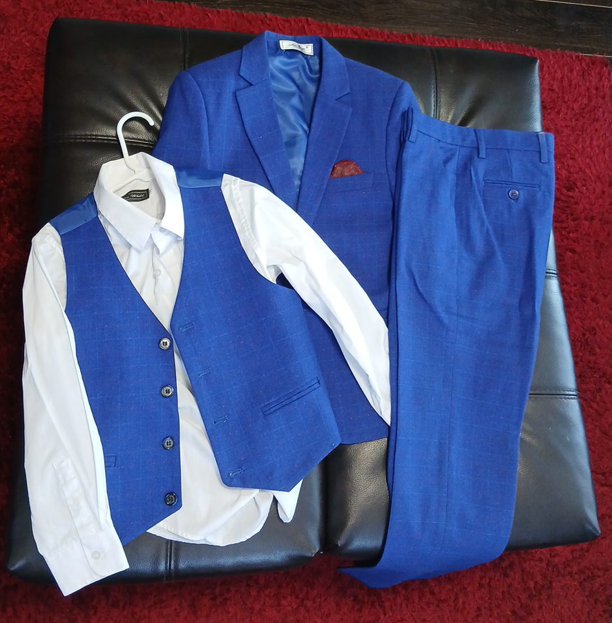 Boys' Blue Suit - Jacket, Vest, Pants, Shirt thumbnail