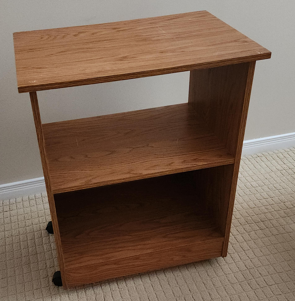 Rolling Wooden Shelf Unit microwave cart. etc thumbnail