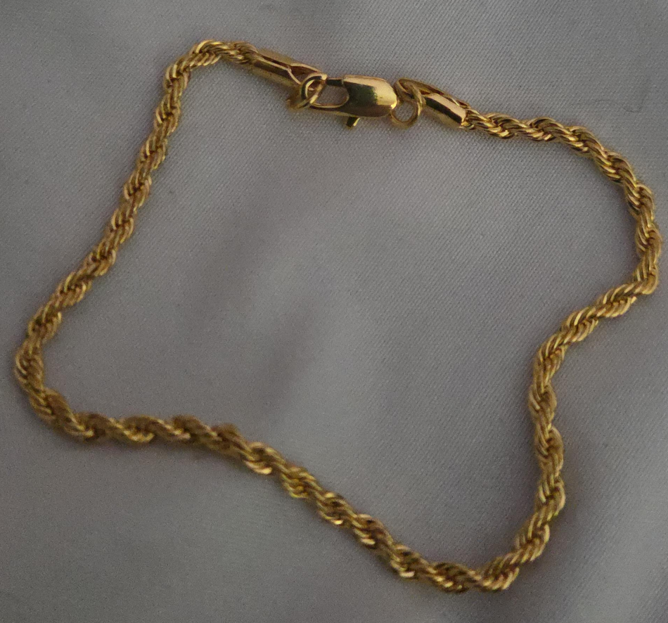 Gold Rope Chain Bracelet thumbnail