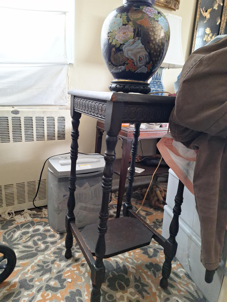 Vintage Dark Wood Plant Stand