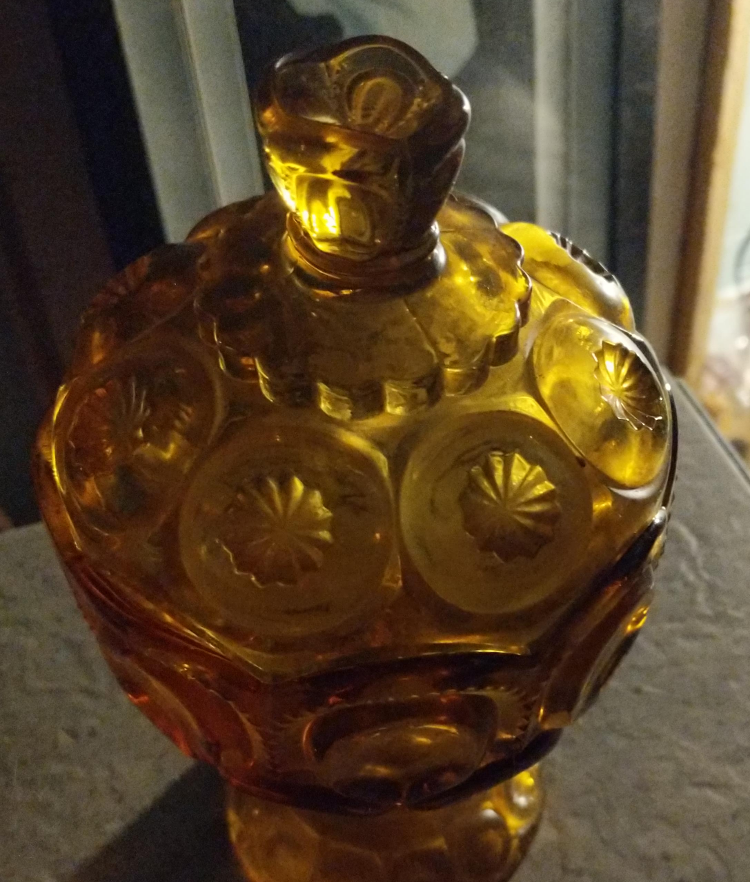 Vintage Amber Glass Candy Dish thumbnail