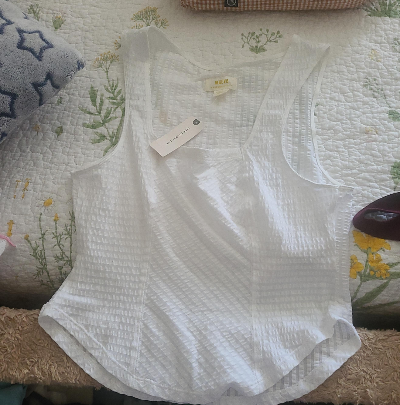 Maeve Anthropologie White Tank Top - Size M thumbnail