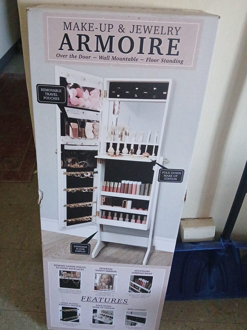 Make-Up & Jewelry Armoire - Over Door/Wall/Floor thumbnail