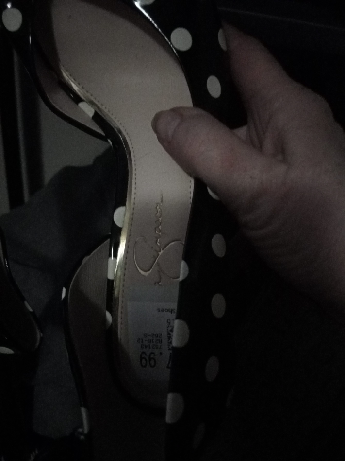 Jessica Simpson Black Polka Dot Heels Size 8 thumbnail