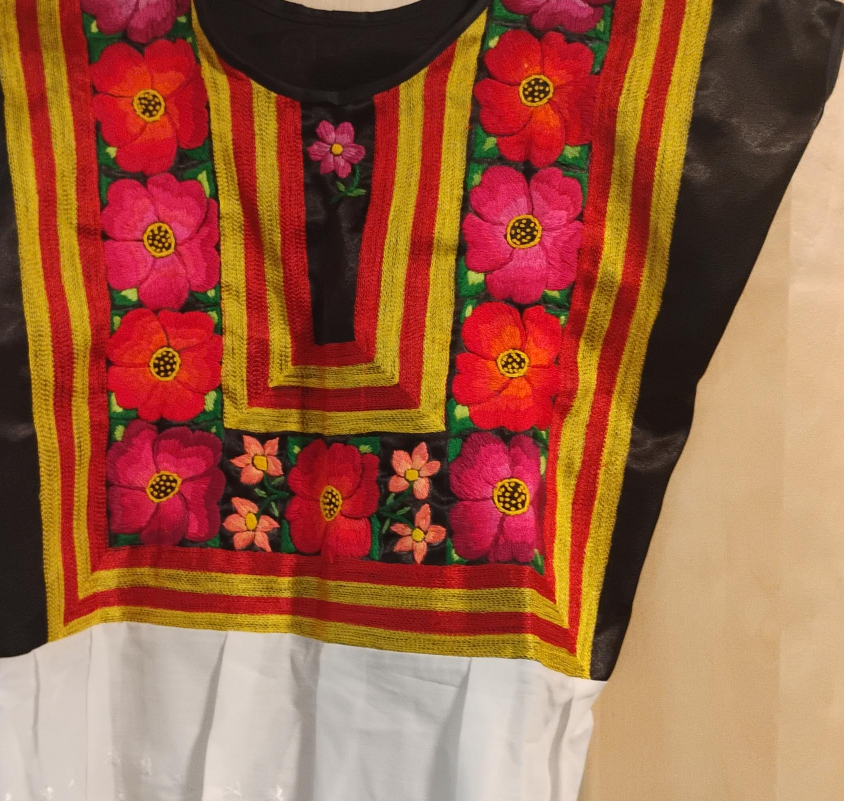 Floral Embroidered Blouse - Red, Yellow, White