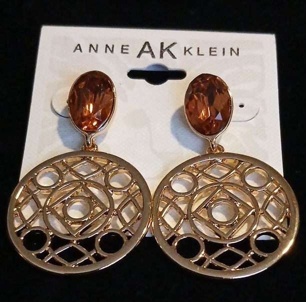 Anne Klein AK Drop Earrings - Gold Tone