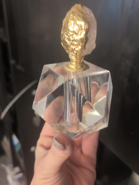 Crystal Perfume Bottle with Gold Accent thumbnail
