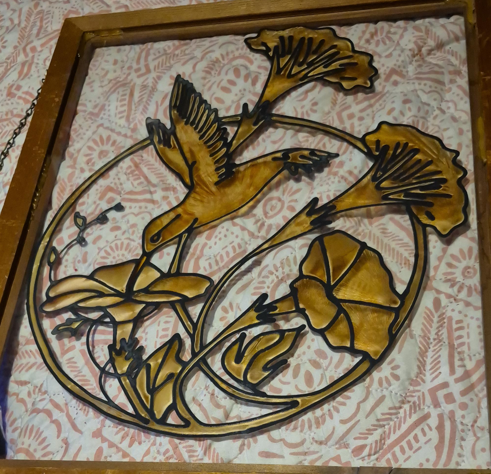 Hummingbird Stained Glass Window Panel thumbnail