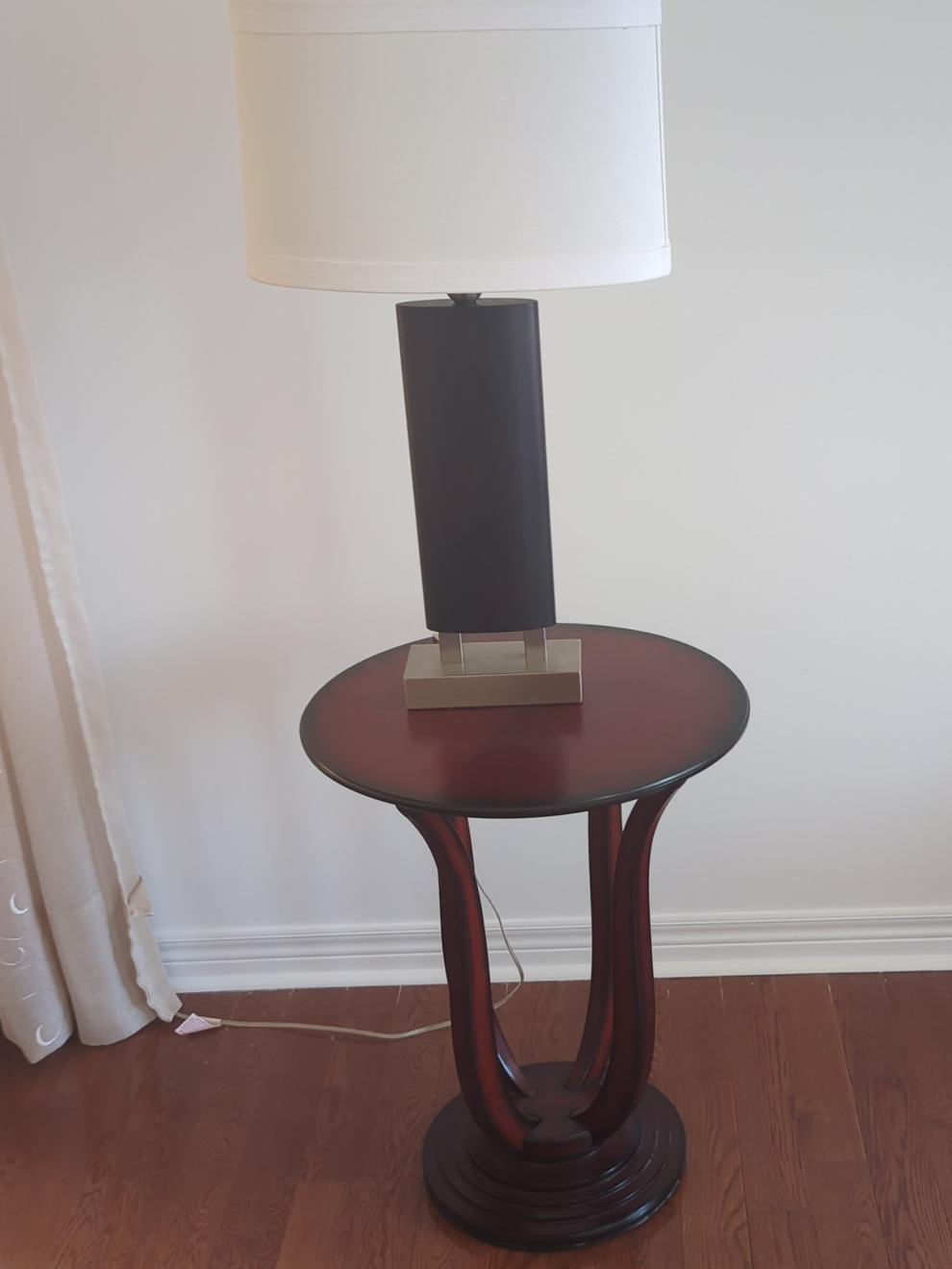 Side Table with Dark Brown Wood