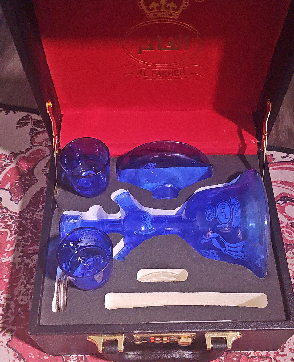 Al Fakher Shisha Set - Blue Glass thumbnail