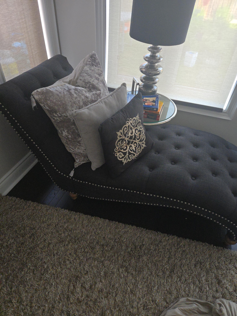 Grey Tufted Chaise Lounge thumbnail
