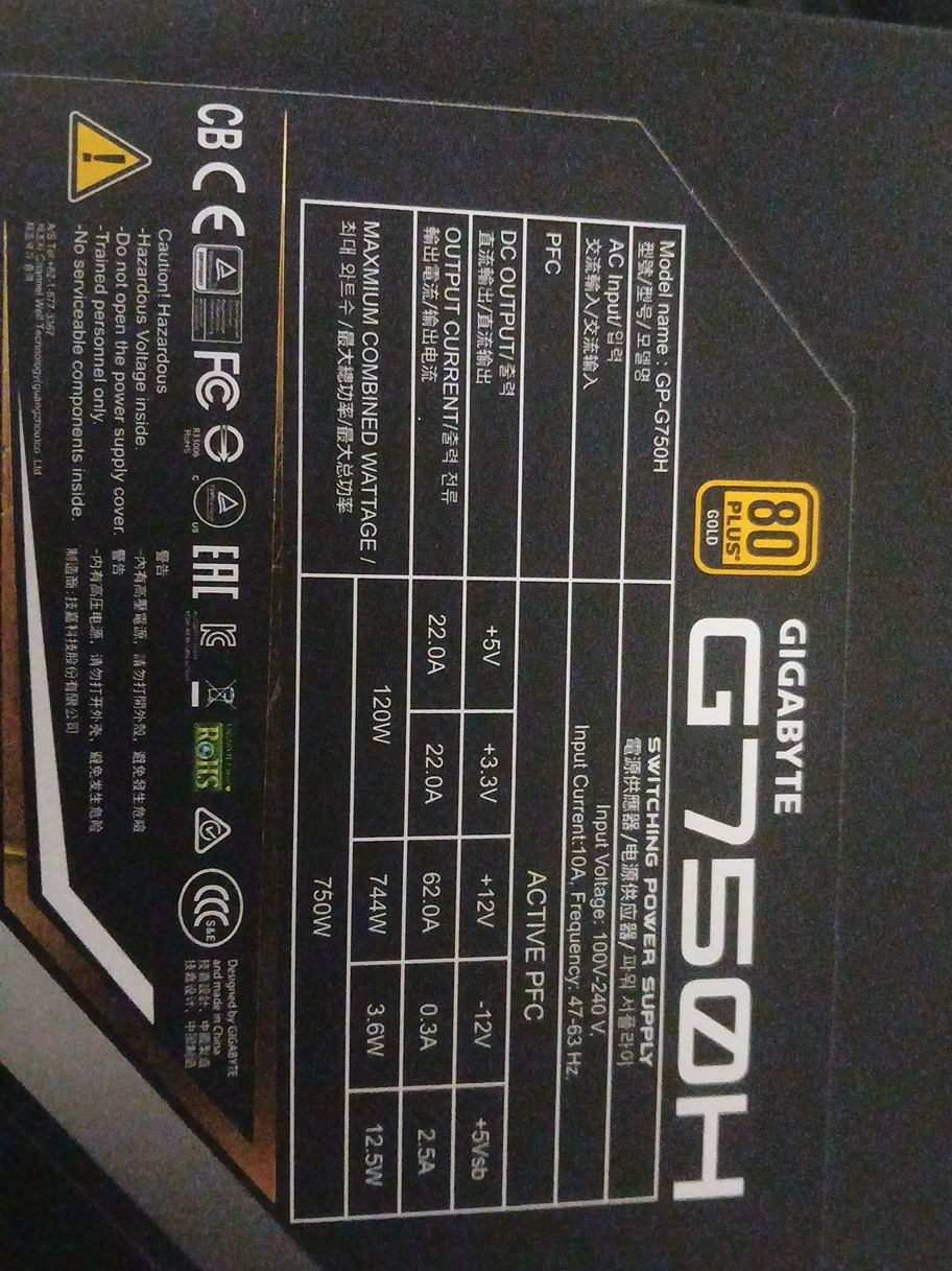Gigabyte G750H 750W Power Supply thumbnail