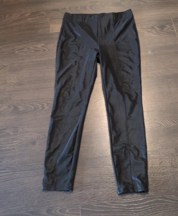 Faux Leather Black Pants/Leggings - Size L