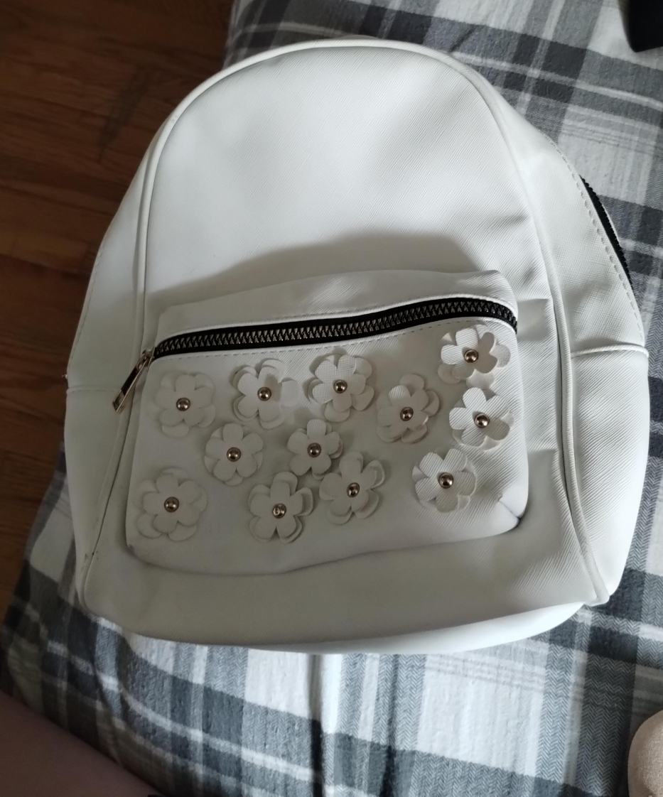 mini White Floral Backpack thumbnail