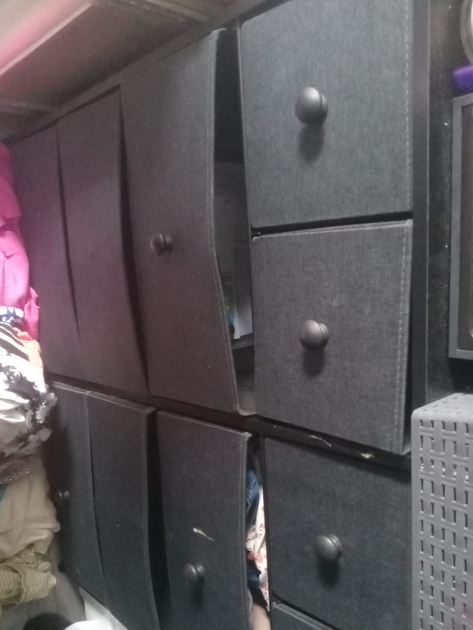 Grey Fabric Storage Dresser with Drawers thumbnail