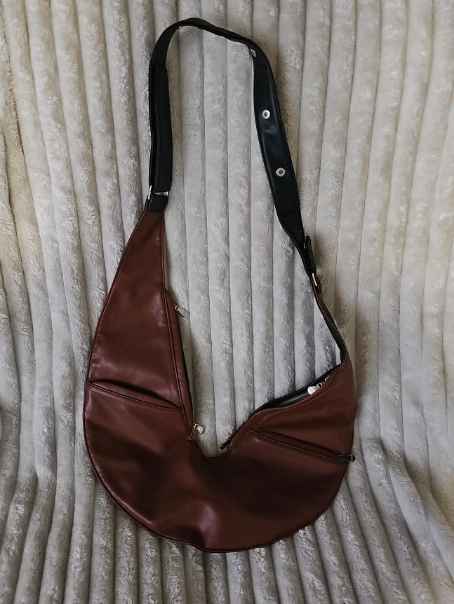 Sash Bag - Black/Brown faux leather thumbnail