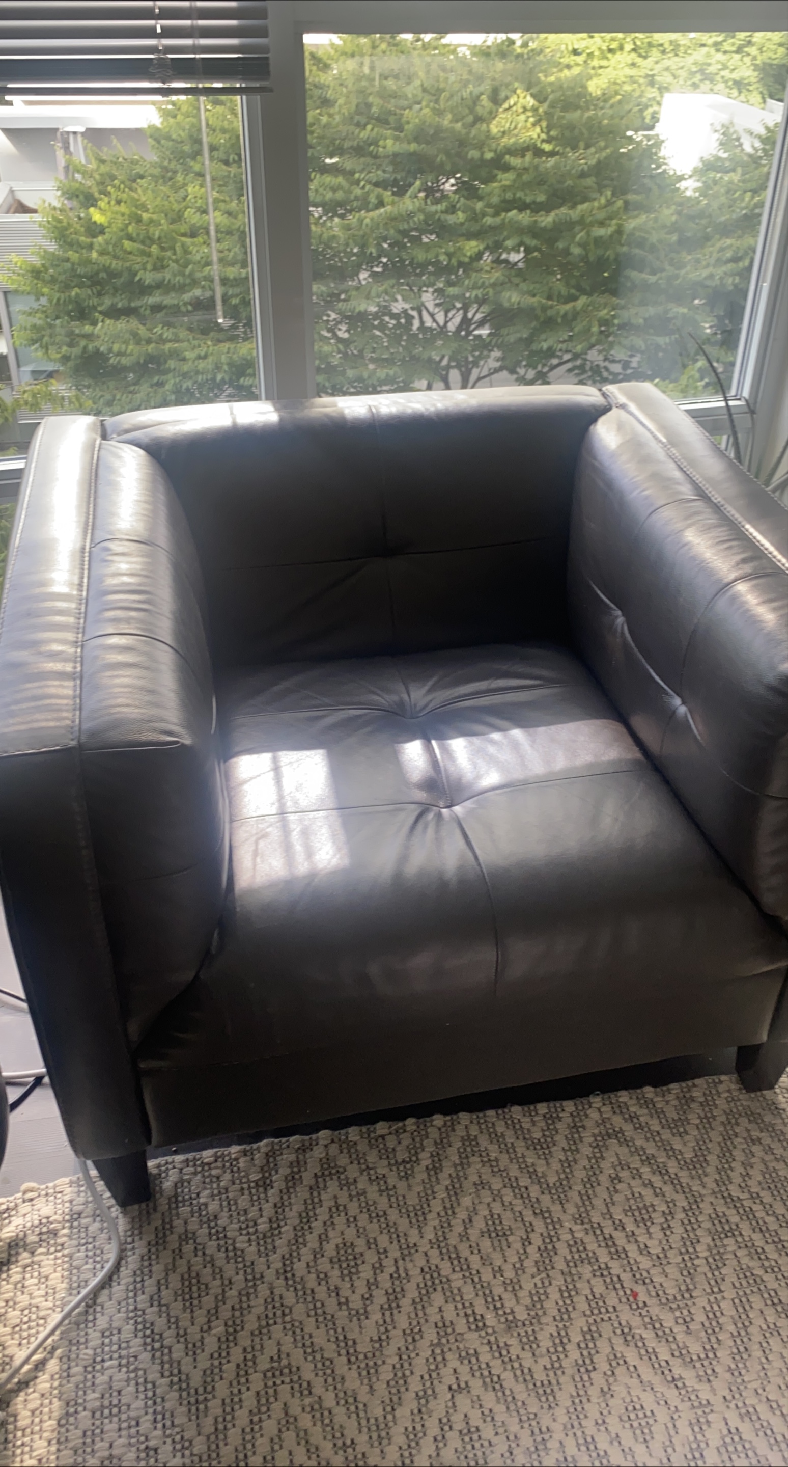 Leather Armchair - Black thumbnail