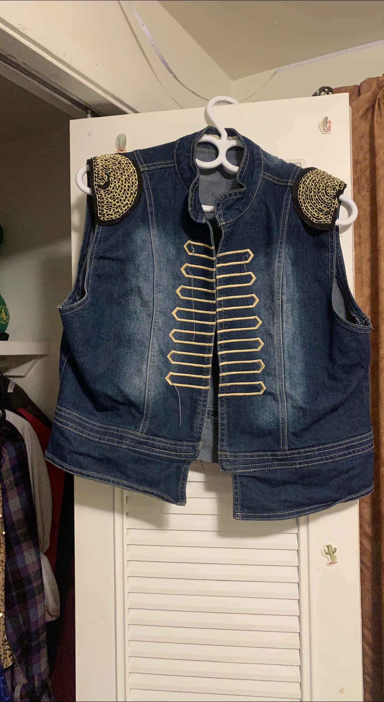 Denim Vest with Gold Embellishments thumbnail