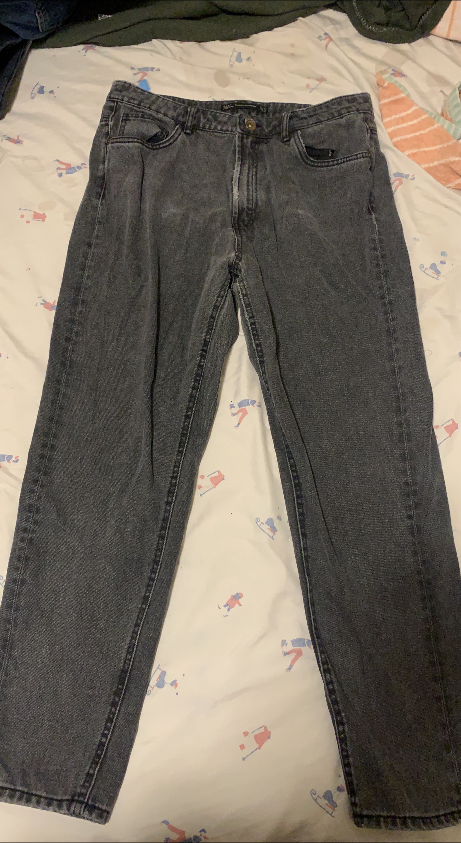 Zara Grey Denim Jeans thumbnail