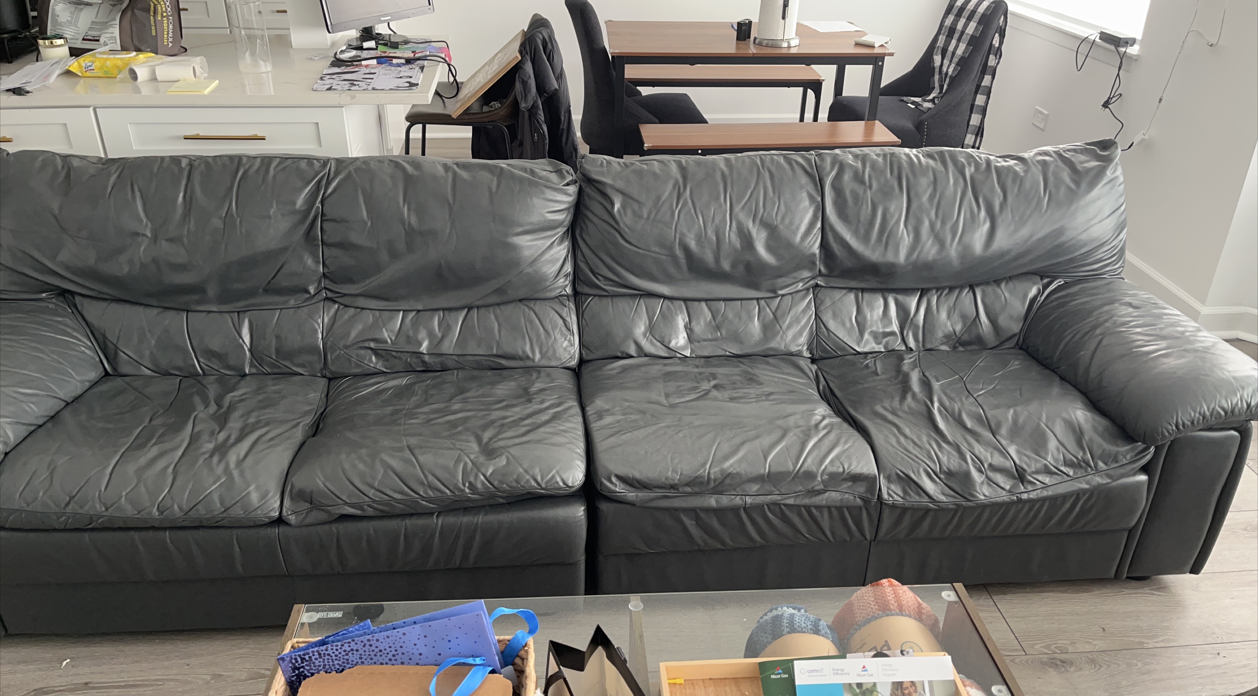 Black Leather Sofa