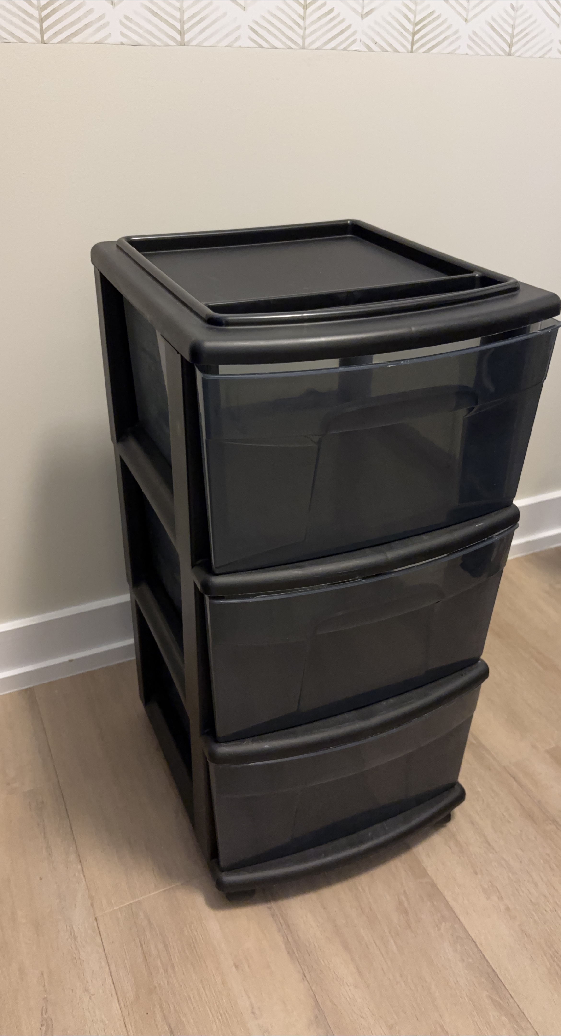 Black 3-Drawer Storage Cart with wheels thumbnail