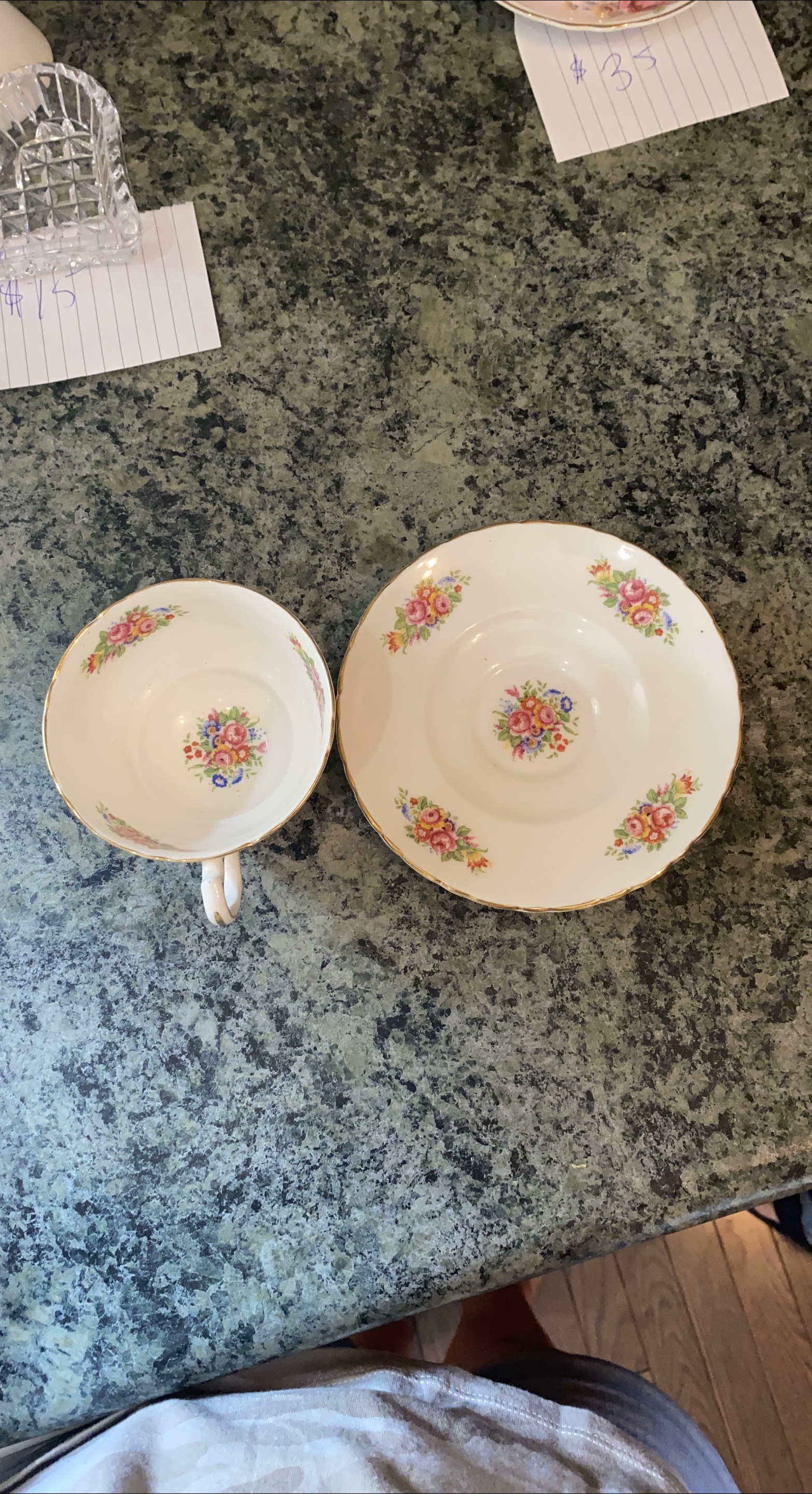 Vintage Floral Tea Cup and Saucer Set thumbnail