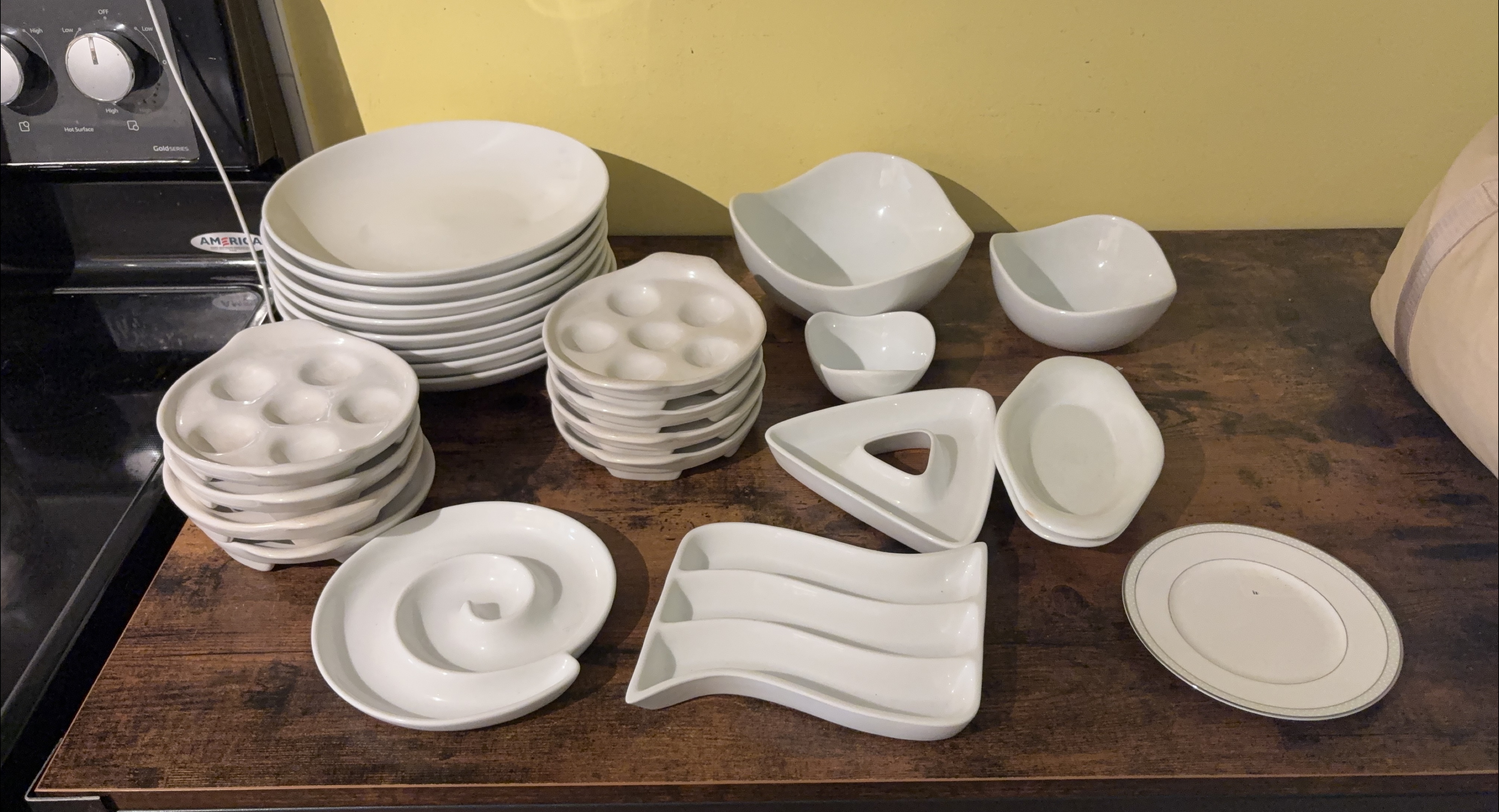 Assorted White Dishes - Plates, Bowls, Serving Pieces thumbnail