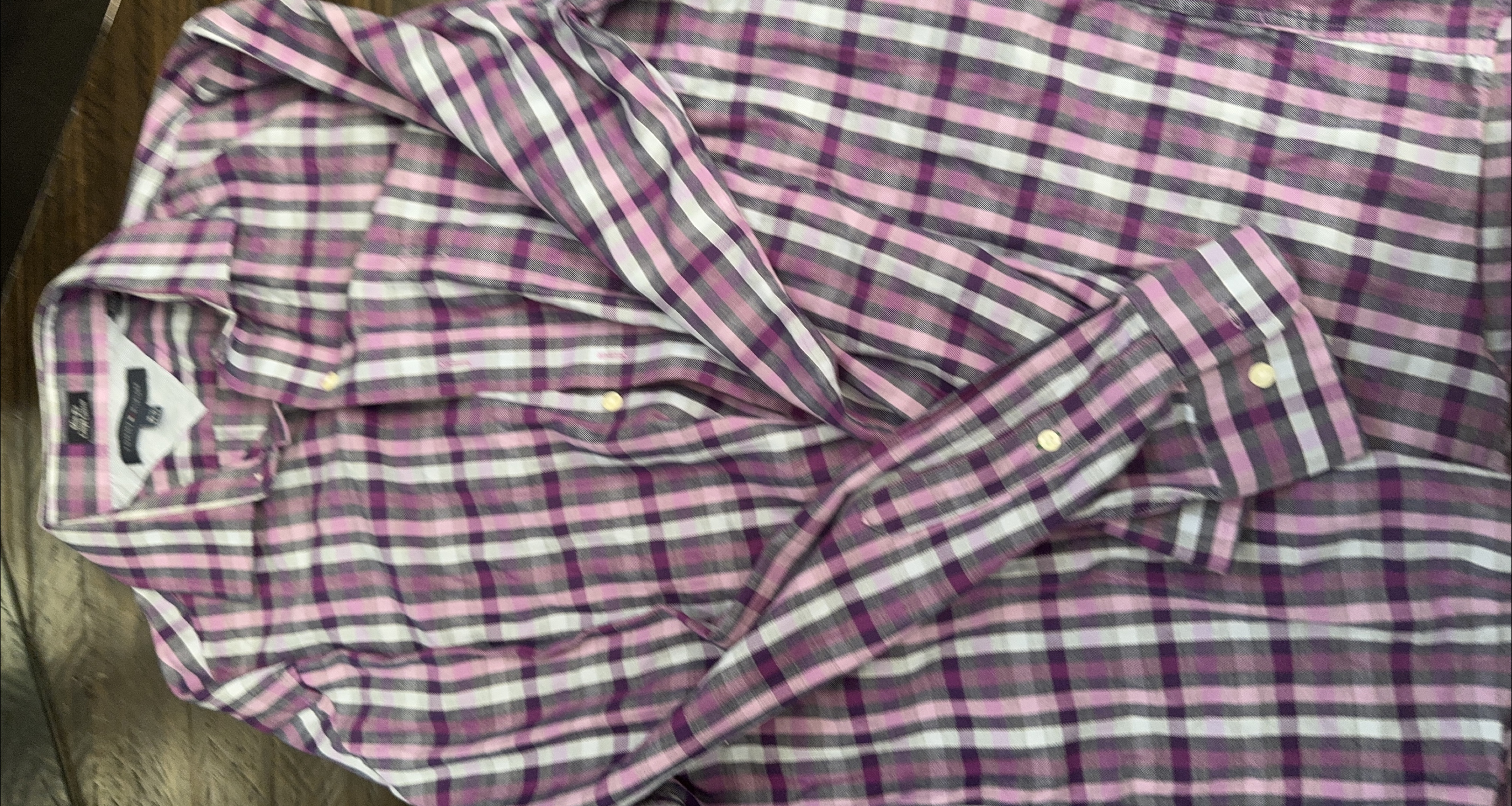 Tommy Hilfiger Plaid Dress Shirt - Size 16 1/2 32-33 thumbnail