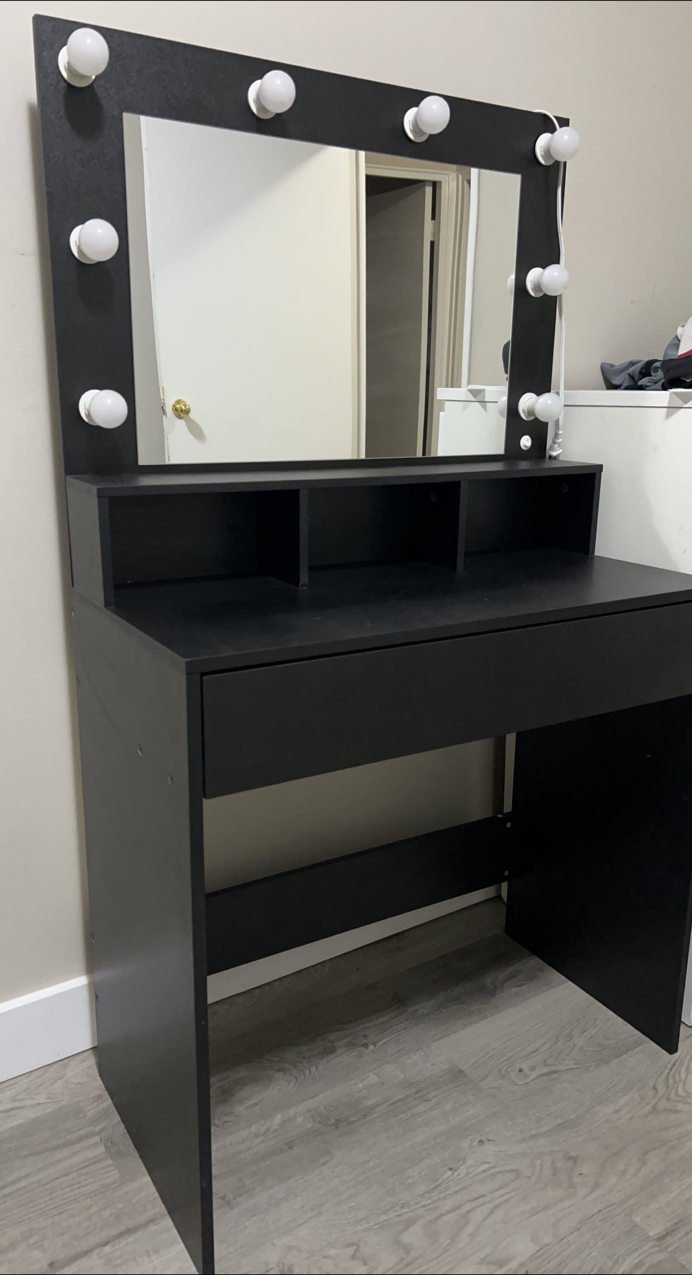 Black Vanity Makeup Table with Lights thumbnail