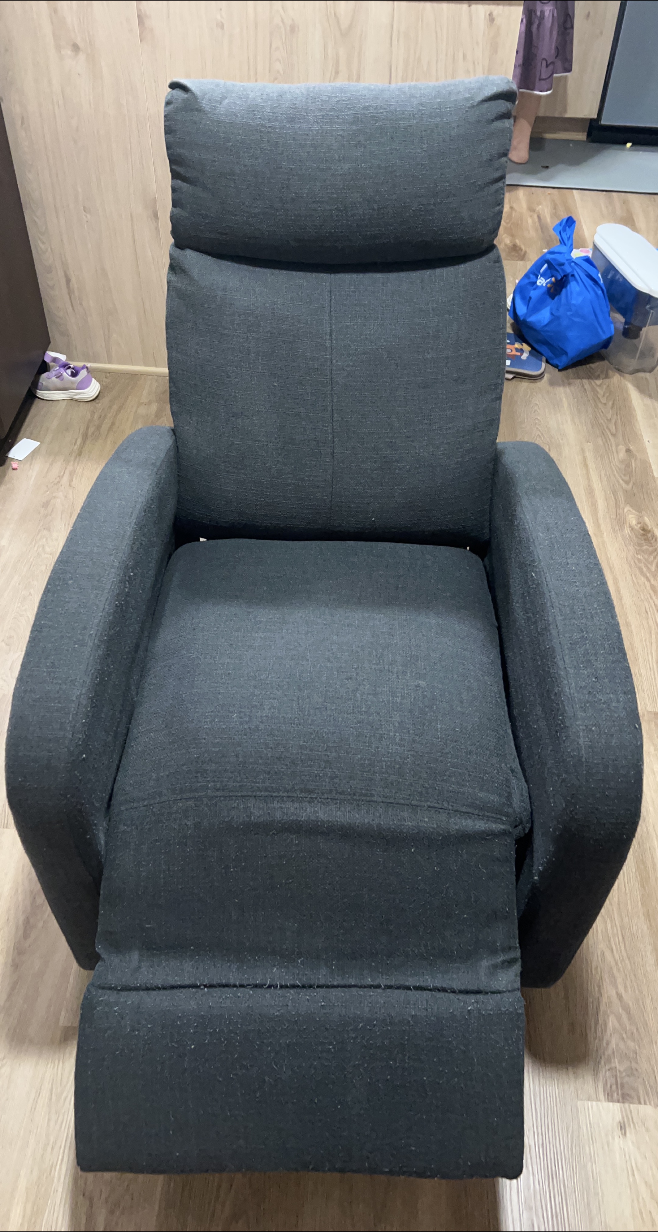 Wing Chair Recliner - Grey thumbnail