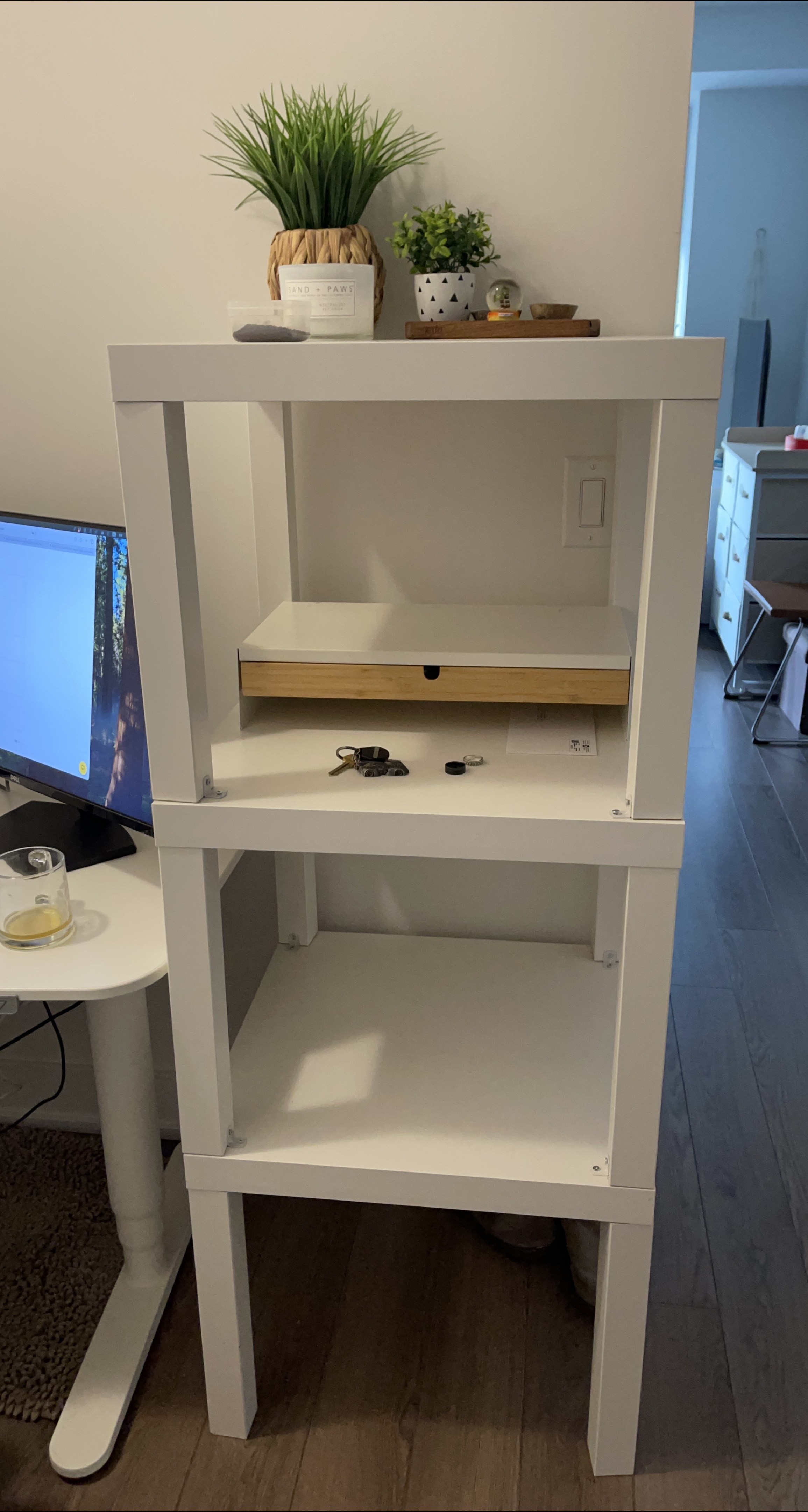 White Shelf Unit with Drawer thumbnail