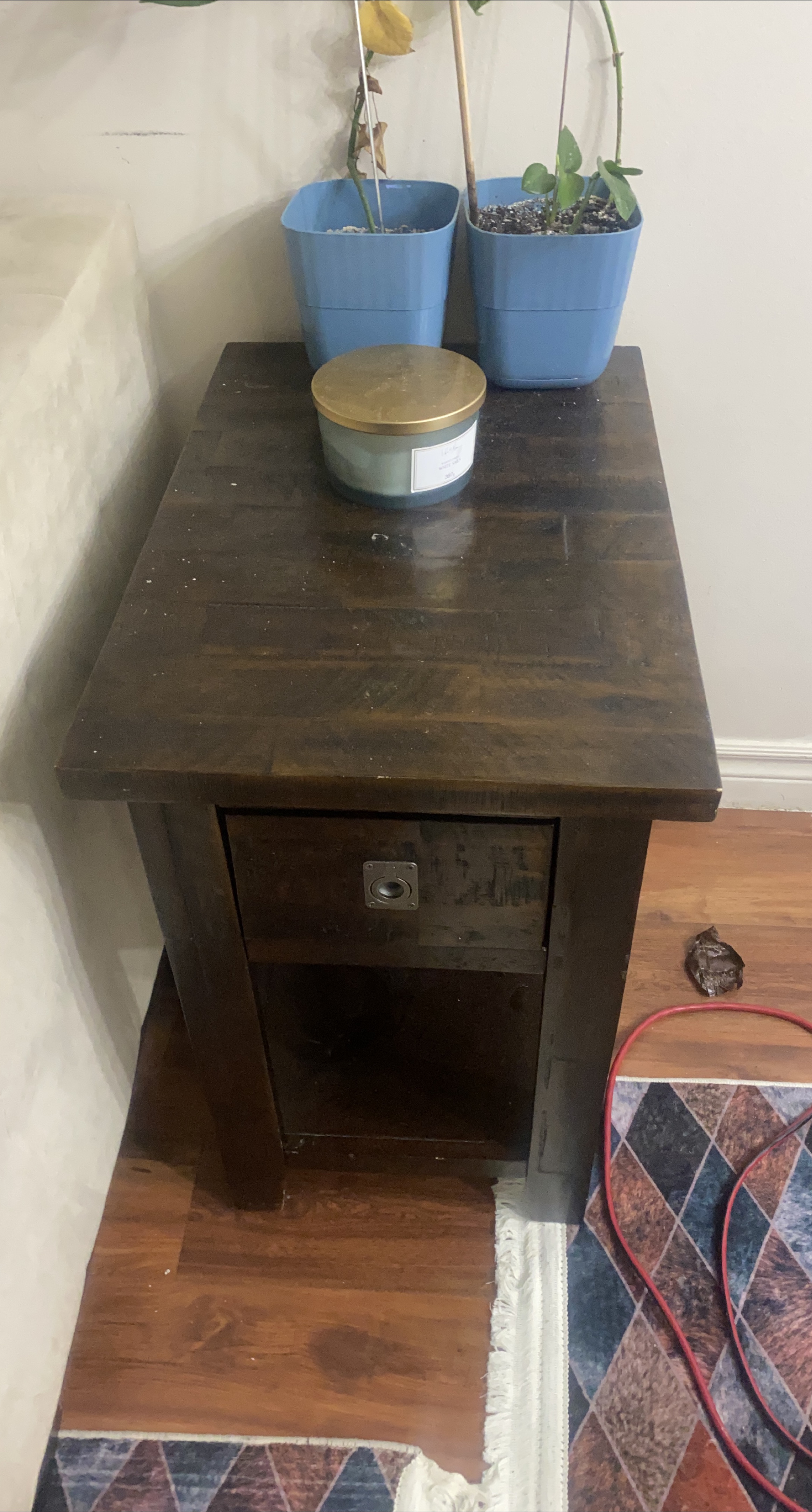 Side Table with Drawer - Dark Wood thumbnail