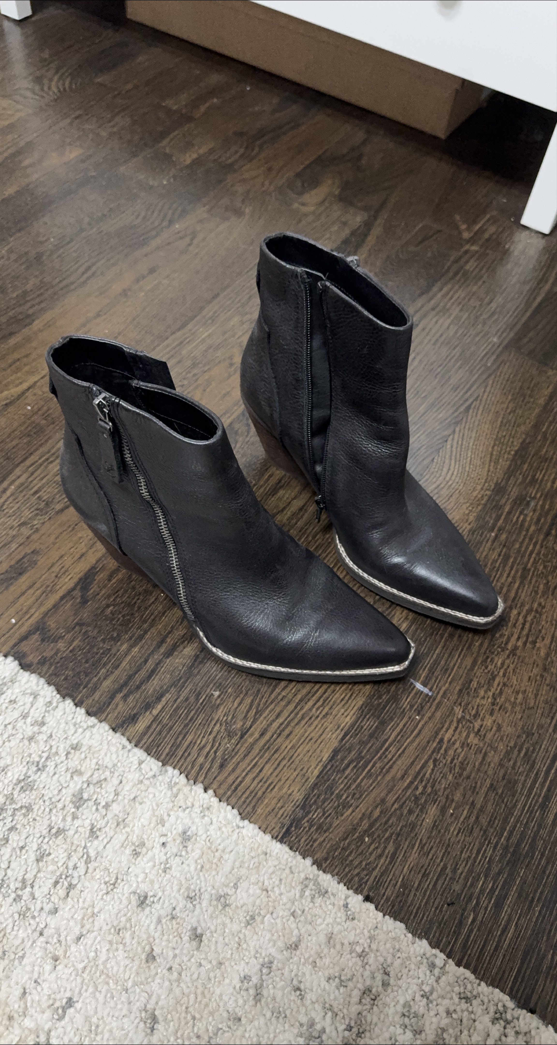 Western Leather Booties Size 9.5 thumbnail