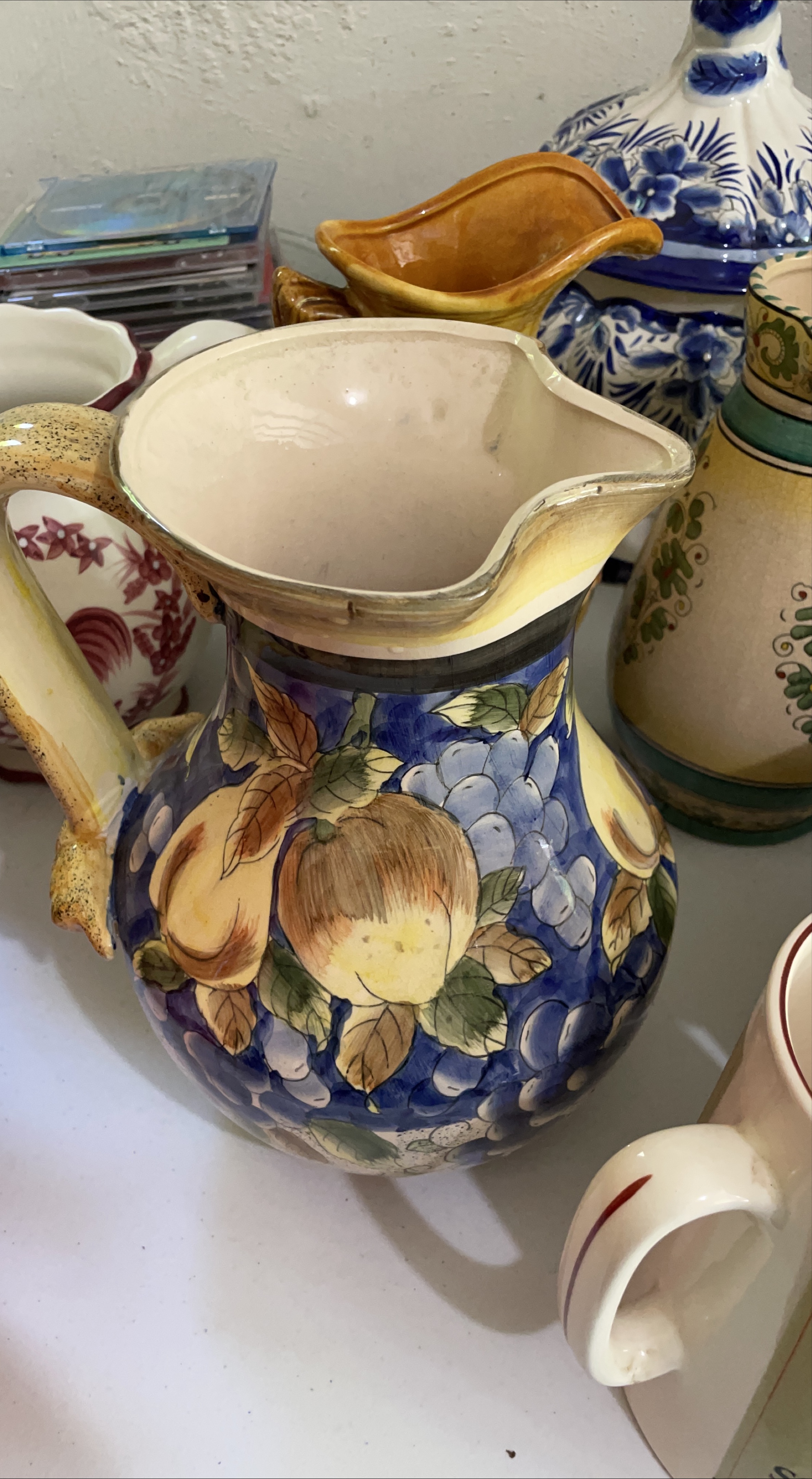 Decorative Pitcher with Fruit Design thumbnail