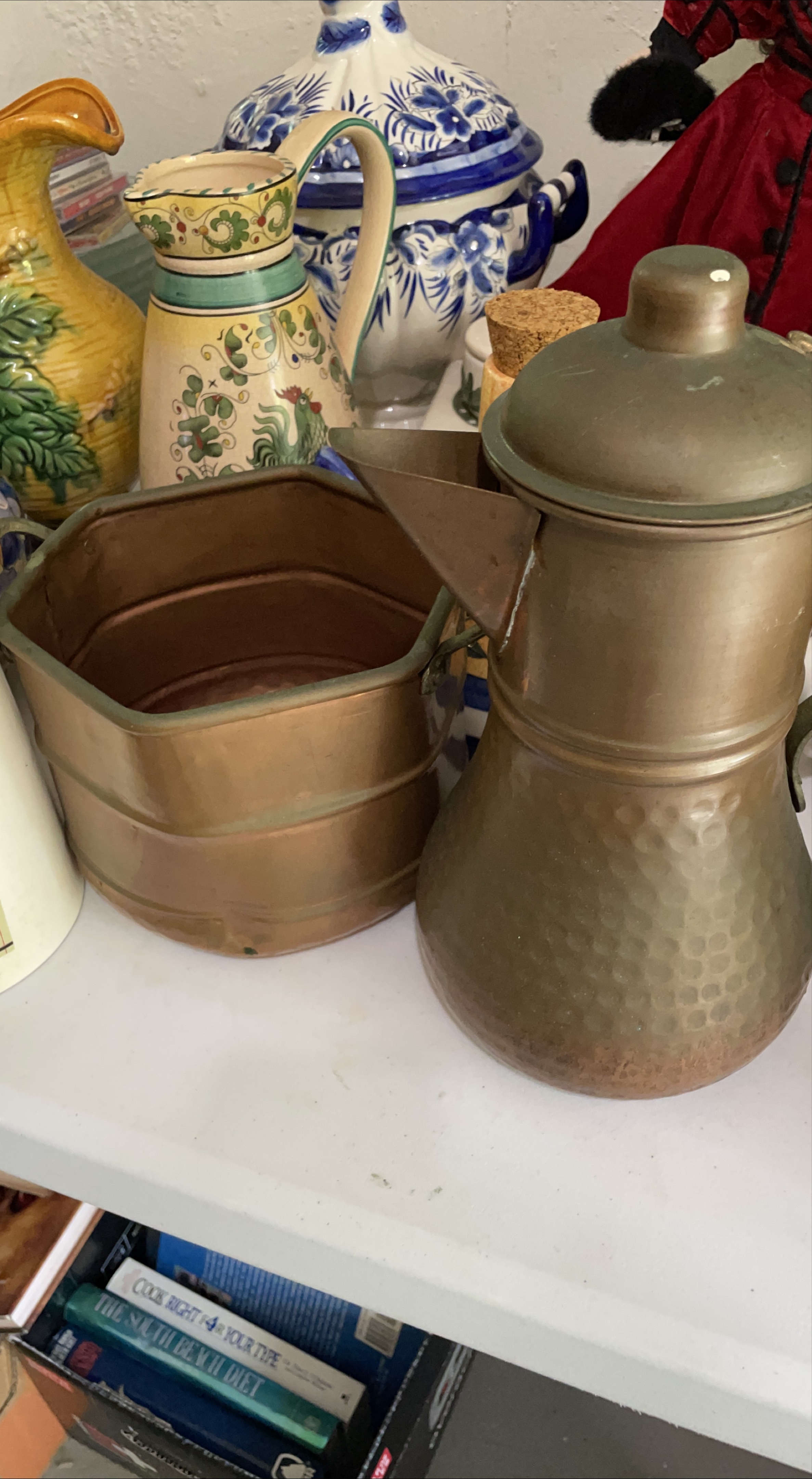 Vintage Copper Coffee Pot and Pitcher Set thumbnail