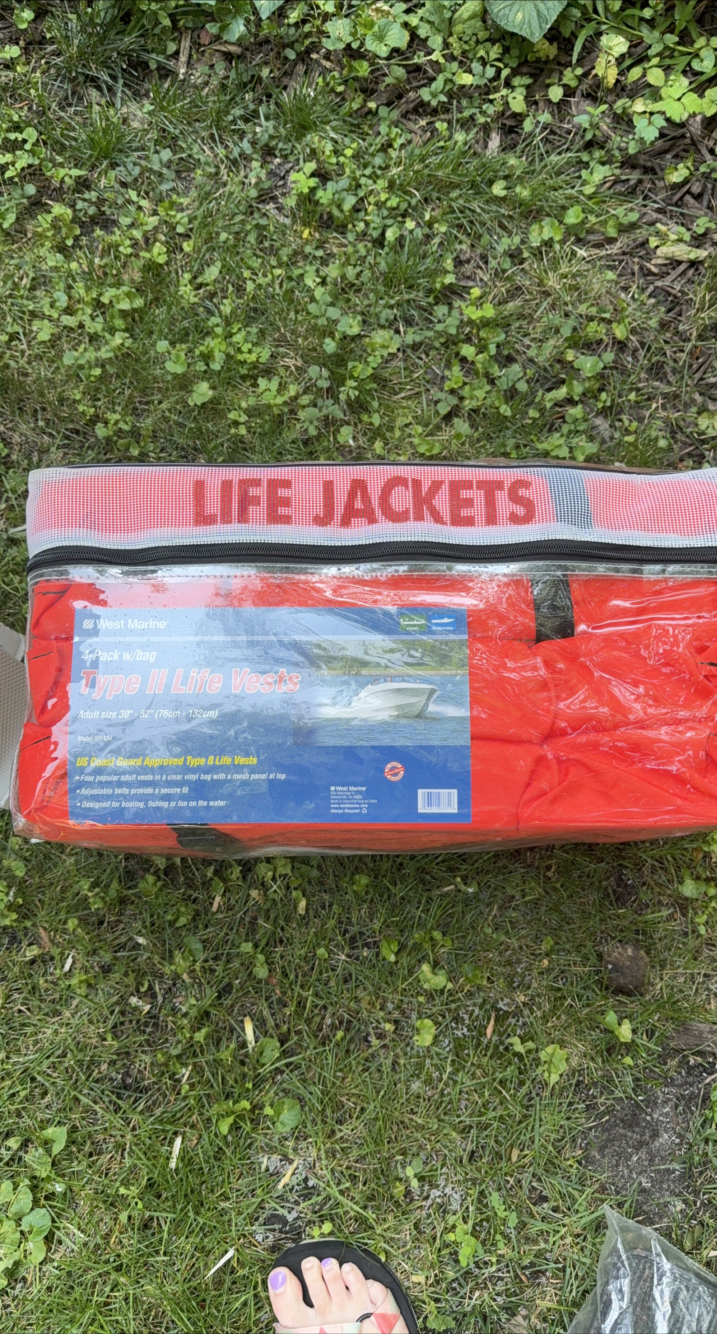 West Marine Type II Life Vests - 4 Pack w/ Bag (30"-52")