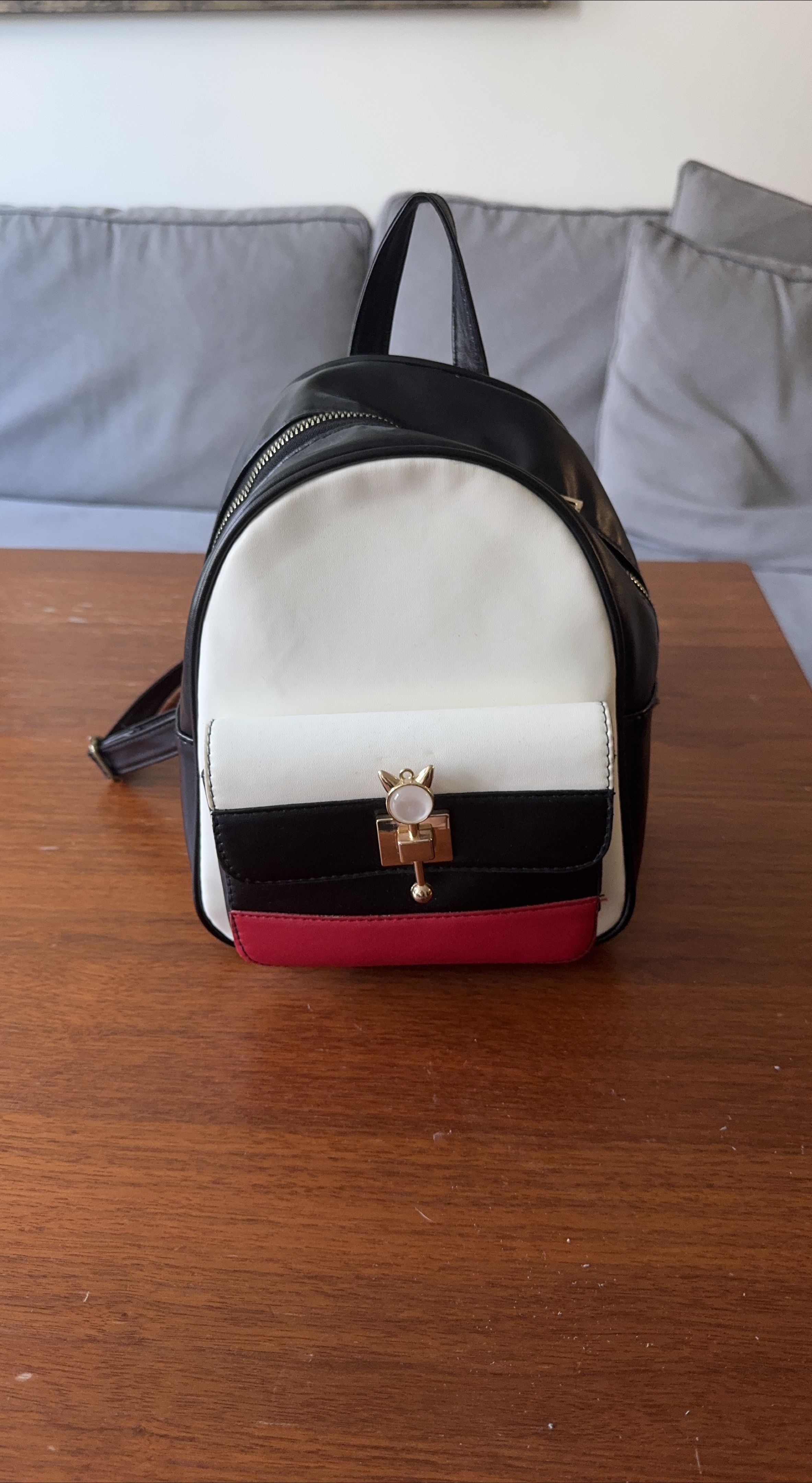 Mini Backpack - Black, White, and Red thumbnail