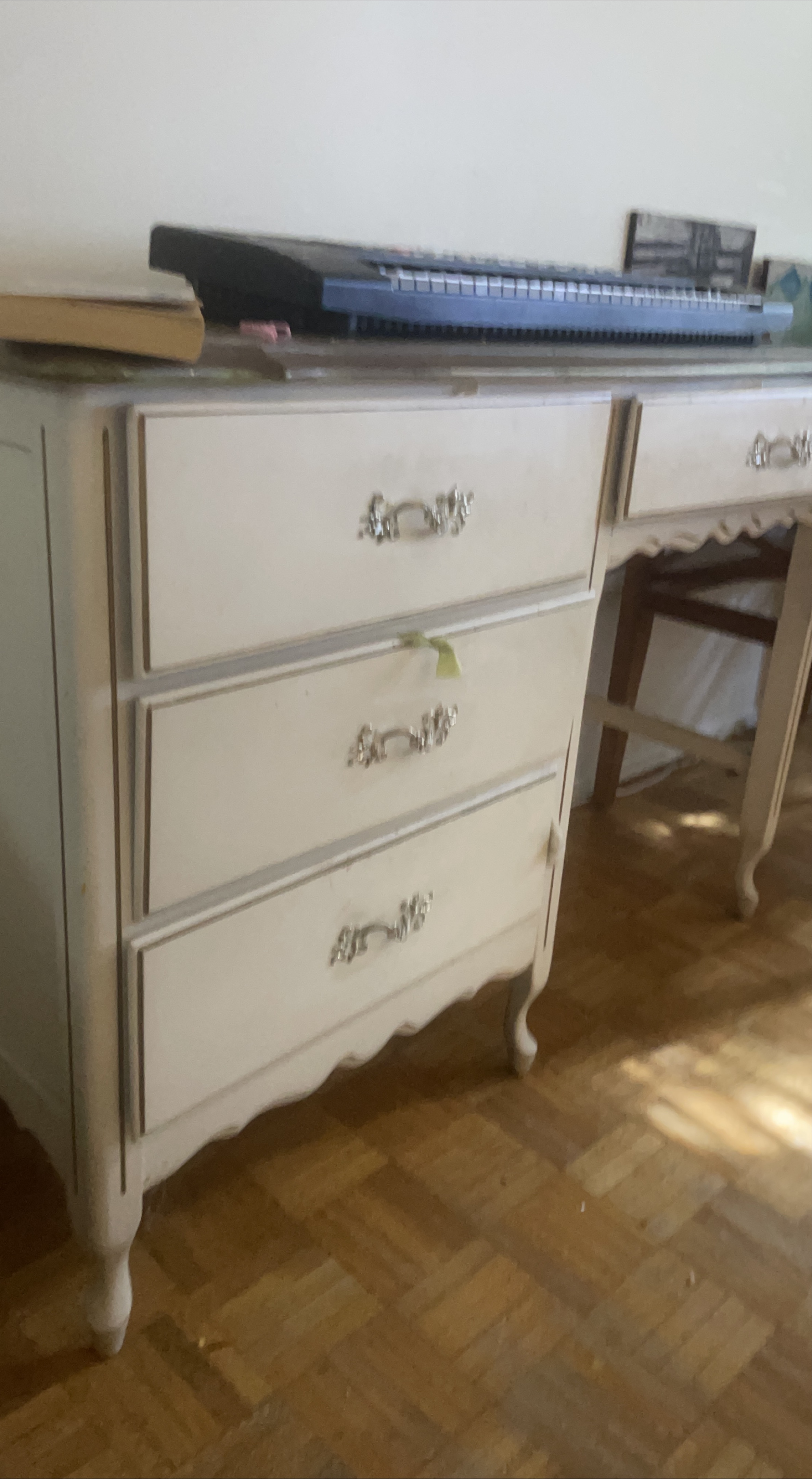 Vintage White Dresser with Drawers thumbnail
